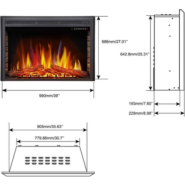 36 Electric Fireplace Insert, Freestanding u0026 Recessed Heater - On Sale -  Bed Bath u0026 Beyond - 33199257