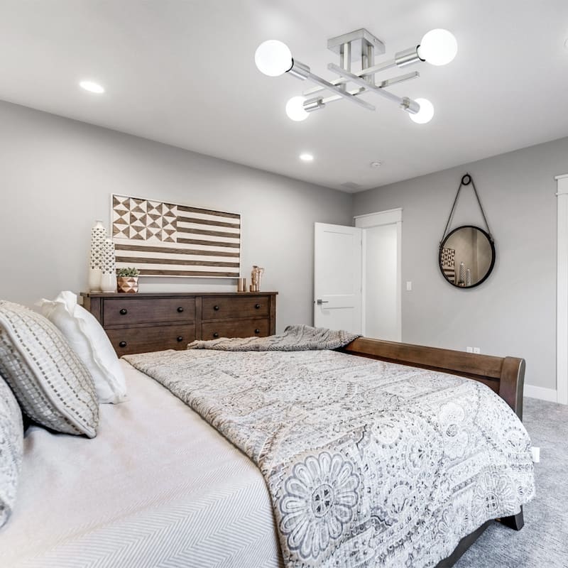 4-Light Modern Semi-Flush Mount Light for Kitchen Bedroom Living Room