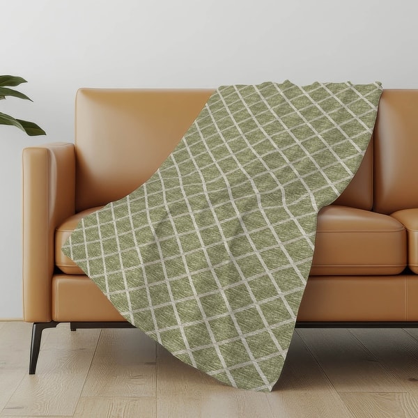 slide 2 of 6, Premium Machine Washable ASB140 Lattice Sherpa Throw Blanket Aloe - 4'2" x 5'10"