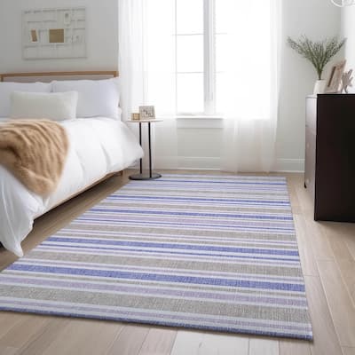 Premium Washable Super Soft Modern Cabana Stripe Mayfield Rug