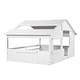 preview thumbnail 7 of 15, White Full Size Solid Wood House Bed with Roof, Window, and Guardrail