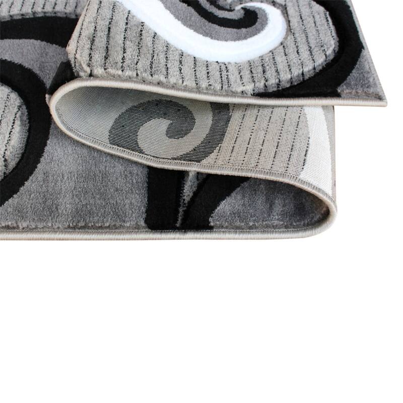 Modern High-Low Sculpted Swirl Design Abstract Area Rug