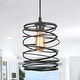 preview thumbnail 16 of 38, LALUZ Modern Farmhouse 1-Light Pendant Light for the Kitchen Island Dining Room Black