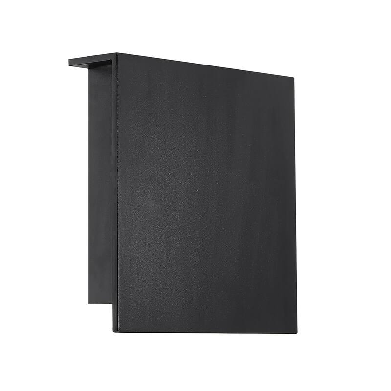 Square 8in LED Indoor or Outdoor Wall Light 3000K - Black - 10-inch