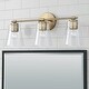 preview thumbnail 3 of 10, Baker 3-light Bath/ Vanity Fixture w/ Clear Seeded Glass