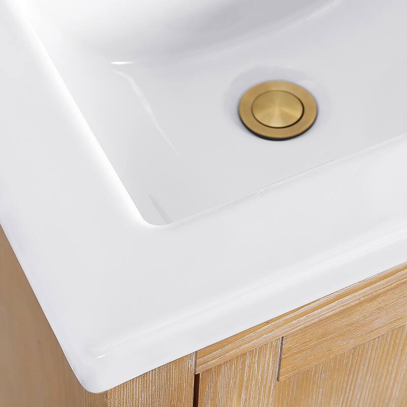 Gela Single Sink Bath Vanity with Drop-In White Ceramic Basin