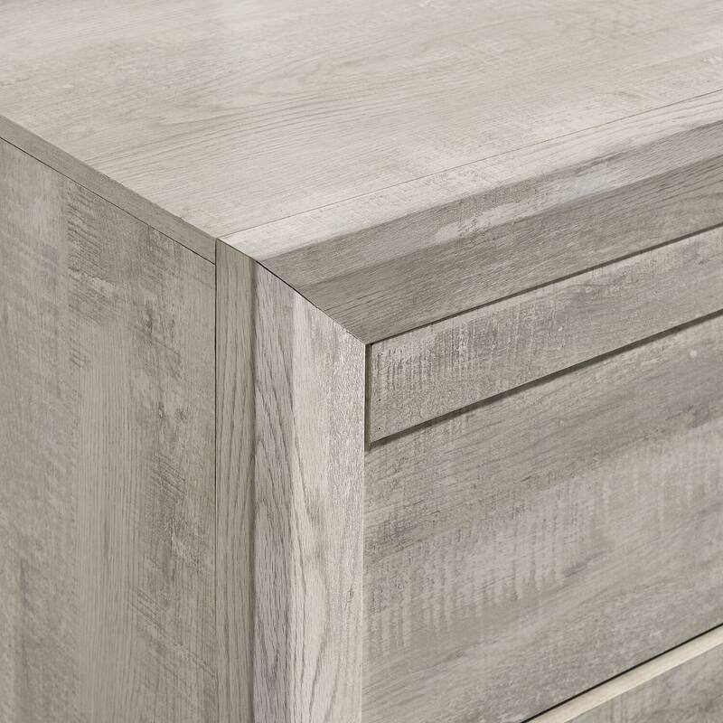 Nightstand 2 Drawer White Bedroom Side Table Rustic Distressed Design