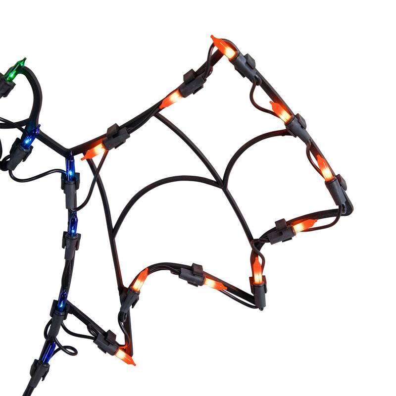 LED Lighted Bat Halloween Window Decoration - 15" - Multicolor