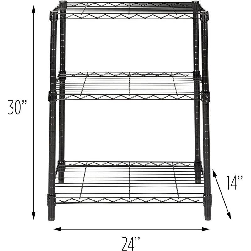 3Tier Heavy Duty Adjustable Shelving Unit, Black Bed Bath & Beyond