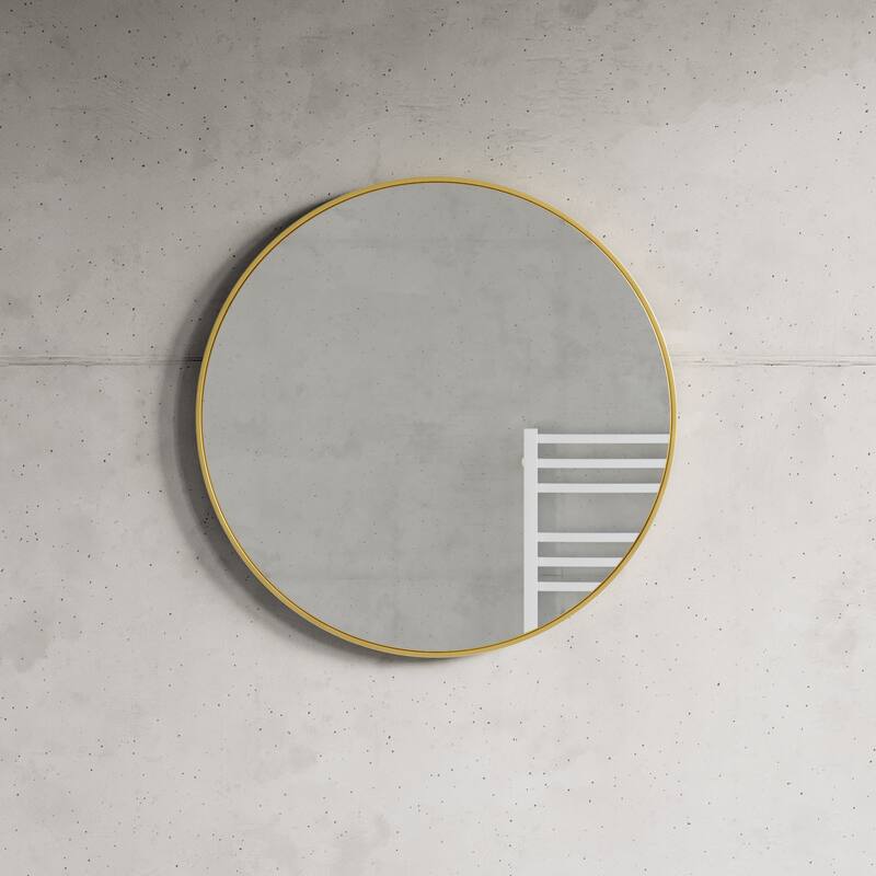 Catton Round Mirror - 24" Diameter - 24" Diameter x 2"D - Gold