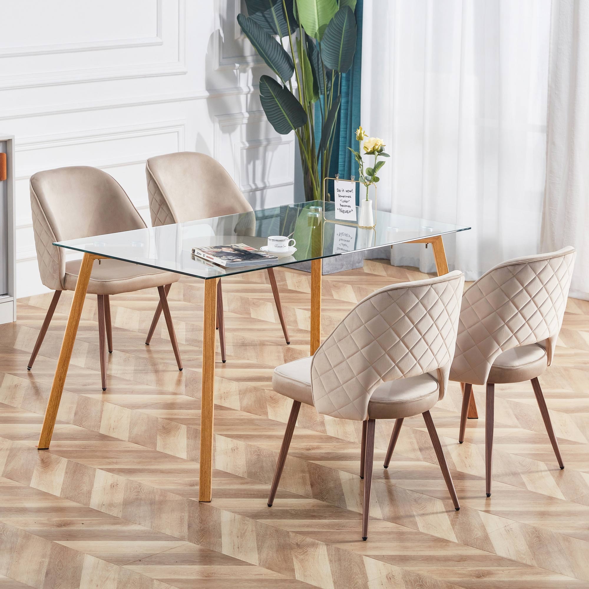 Small rectangular glass dining table shop