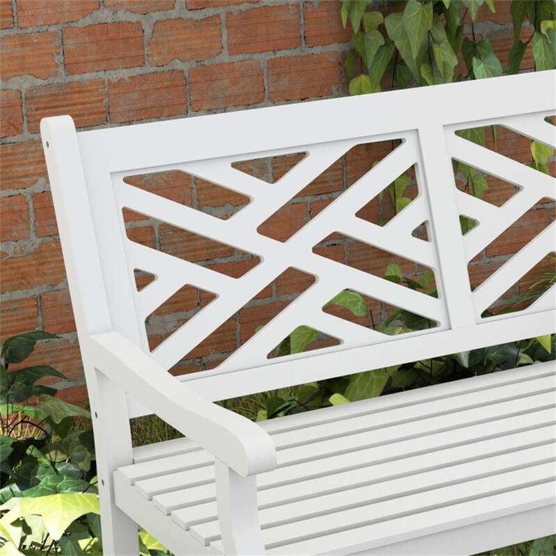 Poplar Wood Garden Bench with Slatted Seat and Back for Patio or Outdoor Use - 46" W x 23.25" D x 35.5" H
