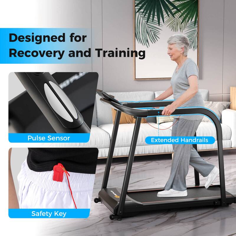 Costway 2.5 HP Walking Treadmill with Long Handrails for Seniors - See Details