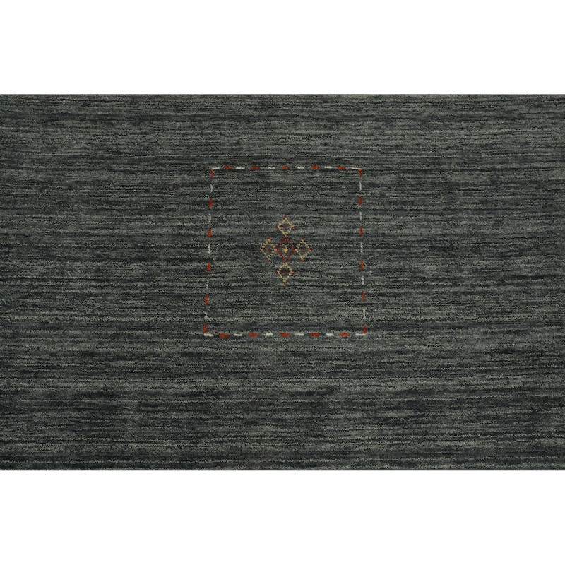 Hand Knotted Oriental 100% Wool Carpet Tribal Animal Pictorial Greys & Charcoal Gabbeh Area Rug - 11' 9'' X 9' 0''