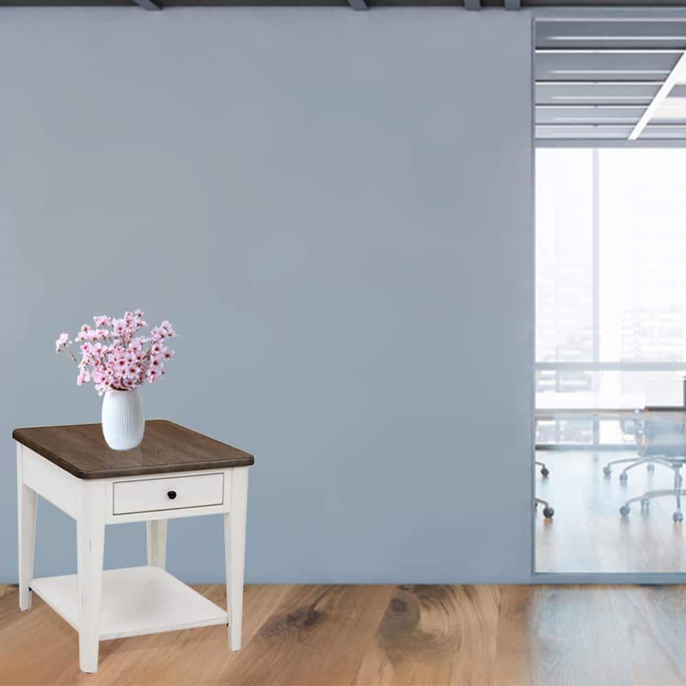 Chromcraft Peter Revington End Table in Gray, White Finish