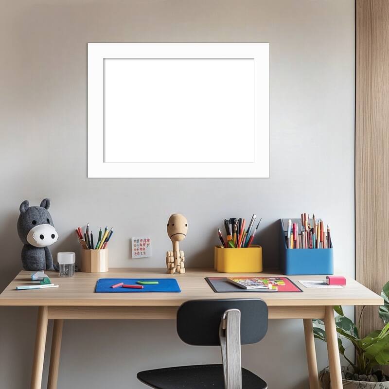 Amanti Art Basic Black Narrow Framed Dry Erase Magnetic Board
