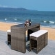 preview thumbnail 36 of 46, SAFAVIEH Horus 59-Inch Glass 7-Piece Outdoor Dining Set, Coastal