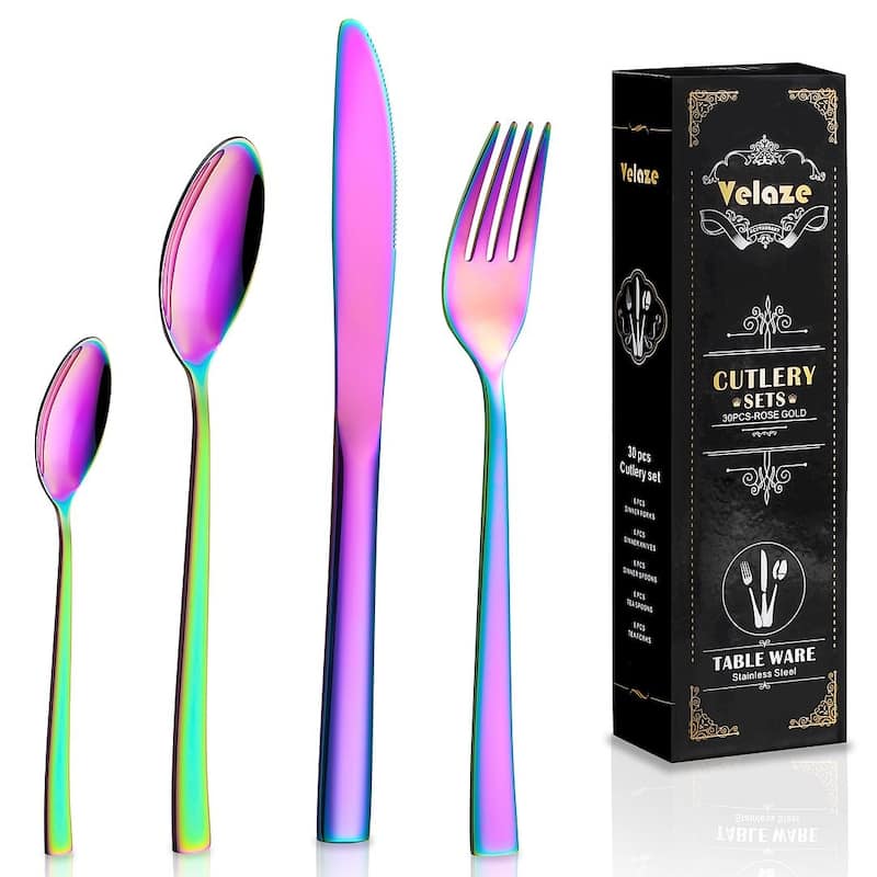 Velaze 24-piece Stainless Steel Flatware Set, Service For 6