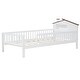 preview thumbnail 11 of 10, Twin Wood Platform Bed with House-shaped Headboard, LED and Built-in Storage, White