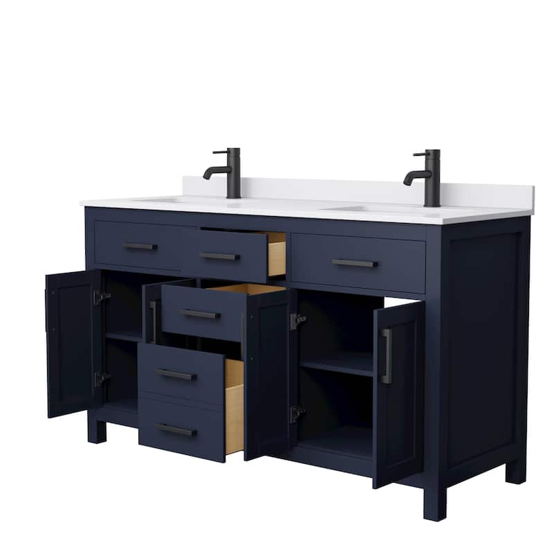 Beckett 60 Inch Double Vanity, Cultured Marble Top