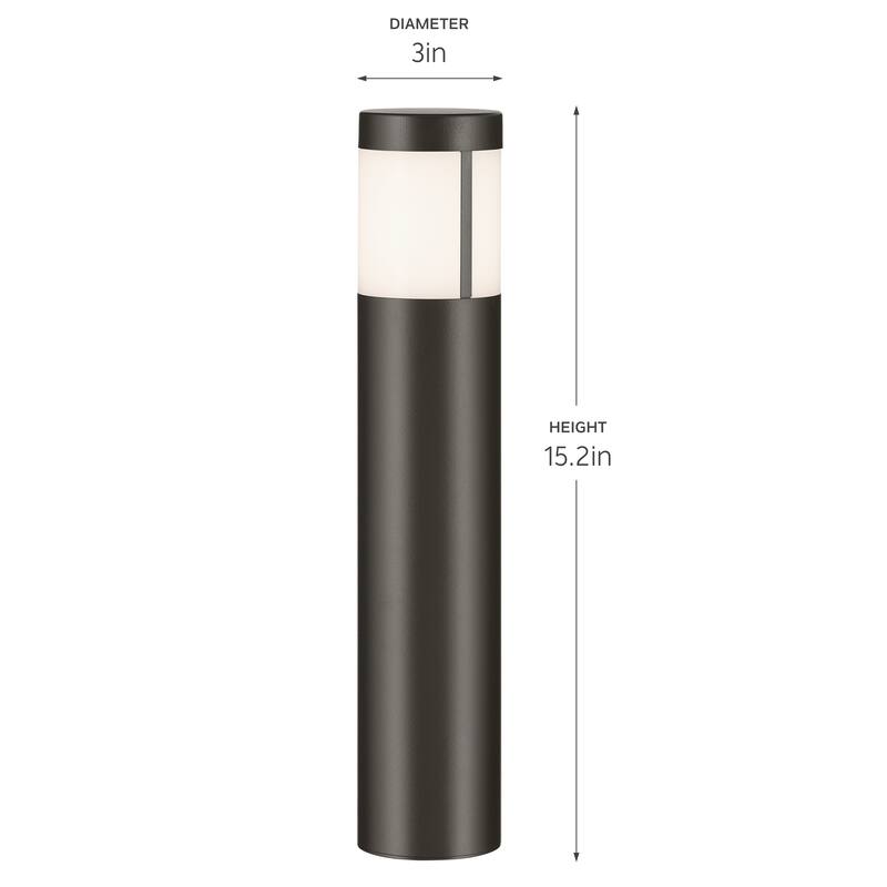 Kichler Lighting 12 Volt 2700K LED 15.2" Round Bollards in Textured Architectural Bronze - 15.2