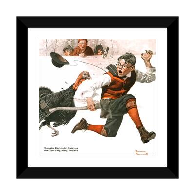 iCanvas "Cousin Reginald Catches the Thanksgiving Turkey" by Norman Rockwell