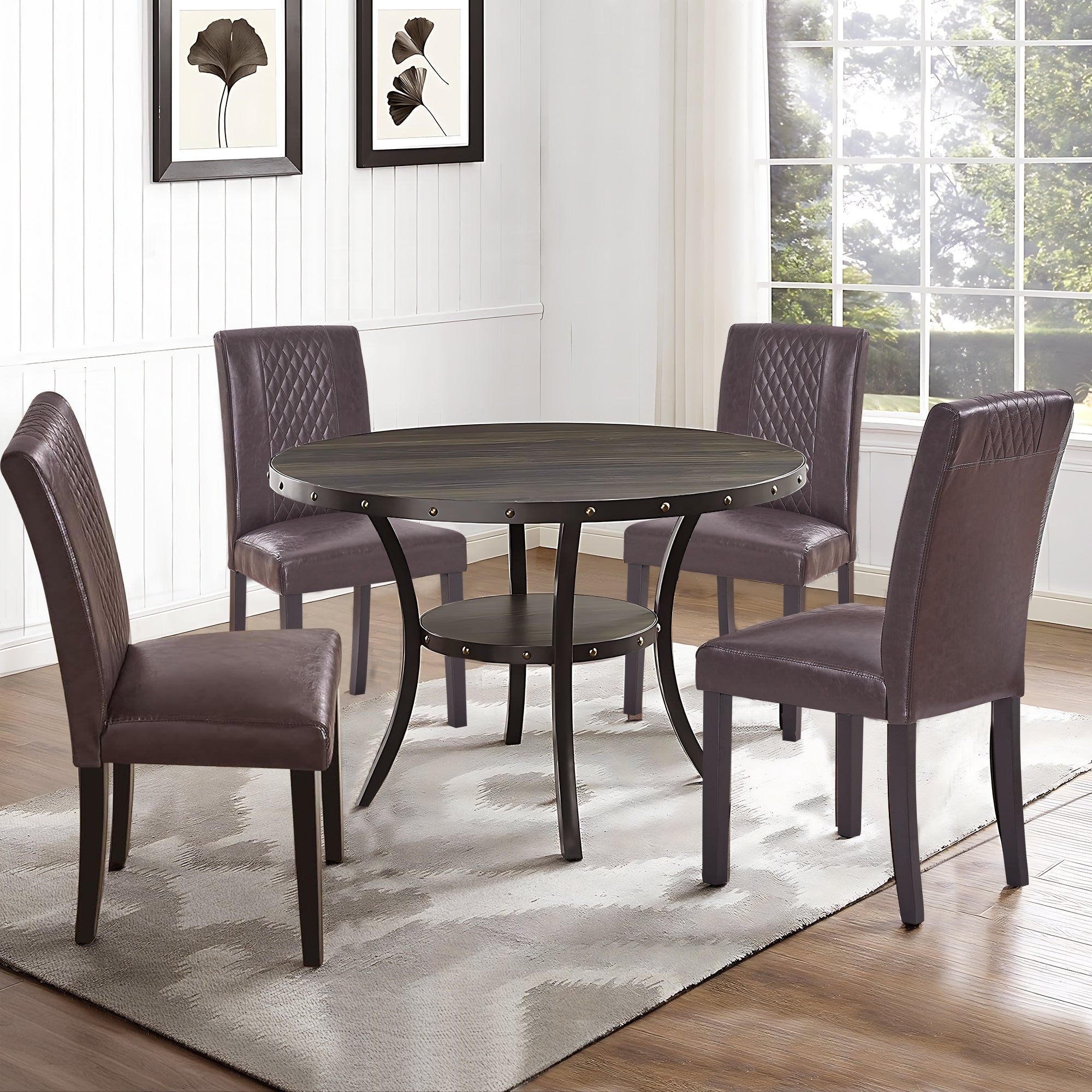 Modern Dining Chairs Set of 2/4/6 Upholstered Dining Chairs with Solid Wood Legs and High Back Dining Room Chairs