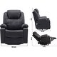 preview thumbnail 34 of 46, MCombo Manual Swivel Glider Rocker Recliner Chair with Massage and Heat, Faux Leather 8031