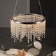 preview thumbnail 10 of 8, CurveCurio 15.7" Modern Luxury Hanging Light Elegance Crystal Pendant Chandelier - 15.7" * 15.7" * 7.9"