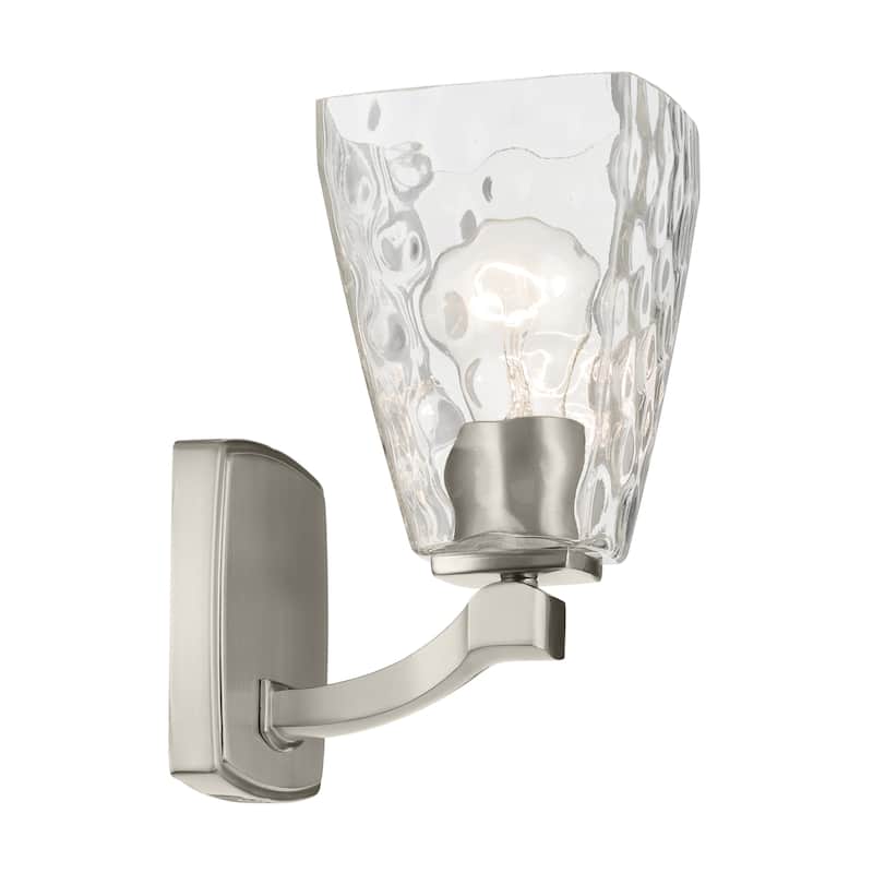 Kichler Lighting Marant 9.5" 1-Light Wall Sconce with Clear Water Glass in Brushed Nickel