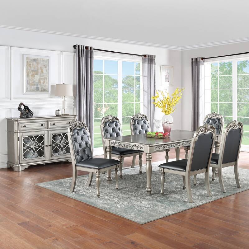 Wood Dining Server with 2 Drawers and 2 Doors