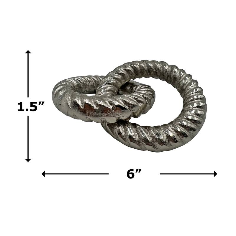 Decorative Handmade Aluminum 6 inch Modern Chain Sculpture - 6 x 4 x 1.5 in