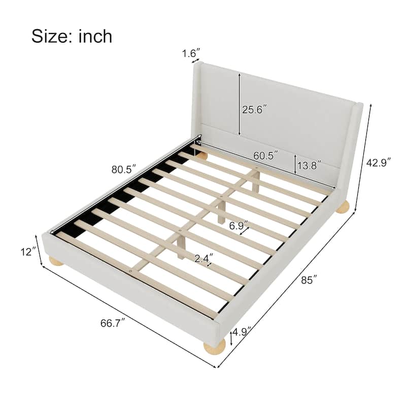 Velvet Upholstered Platform Bed
