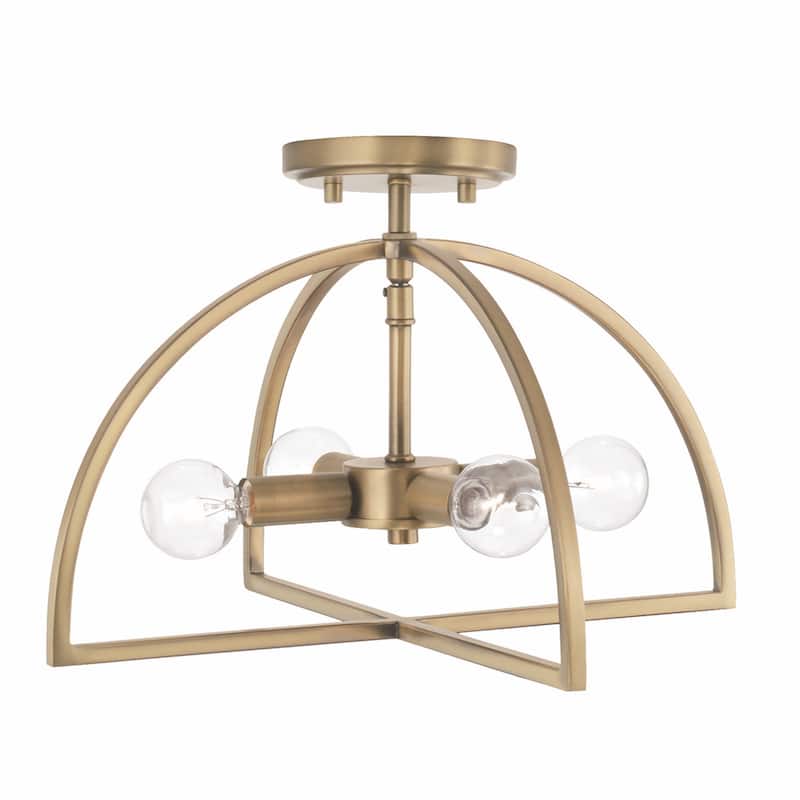 Lawson 4-light Convertible Semi-Flush/ Pendant - Aged Brass