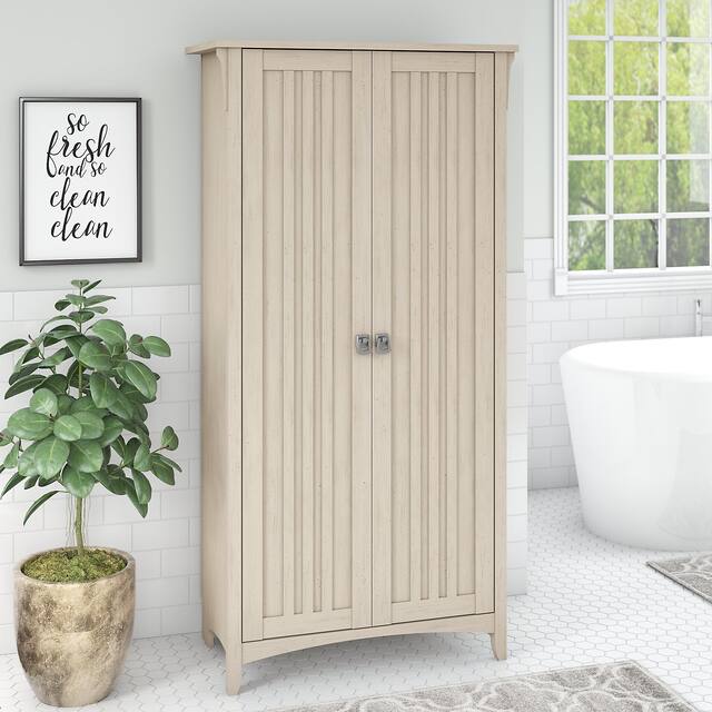 Bush Furniture Salinas Bathroom Storage Cabinet with Doors - Antique White