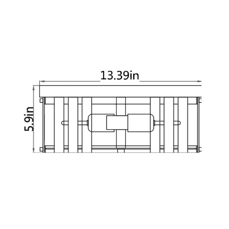 13" Industrail Black 3-Light Flush Mount Caged Ceiling Light - N/A