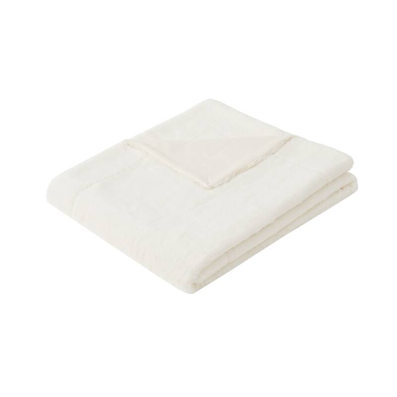 Royal Velvet Luxe Faux Rabbit Fur 60x70 Throw in Gift Box