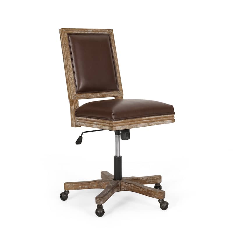Sandine Upholstered Swivel Office Chair by Christopher Knight Home