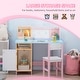 preview thumbnail 12 of 16, Qaba Toddler Table and Chair Set, Kids Writing Desk Homework Table, Gray