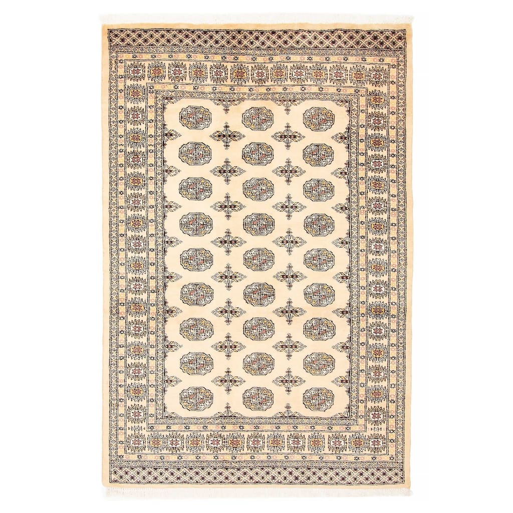 ECARPETGALLERY Hand-knotted Peshawar Bokhara Beige Wool Rug - 4'8 x 6'8