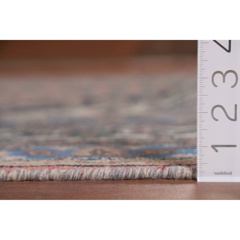 Pink Geometric Hamedan Persian Vintage Area Rug Handmade Wool Carpet - 8'5" x 11'4"