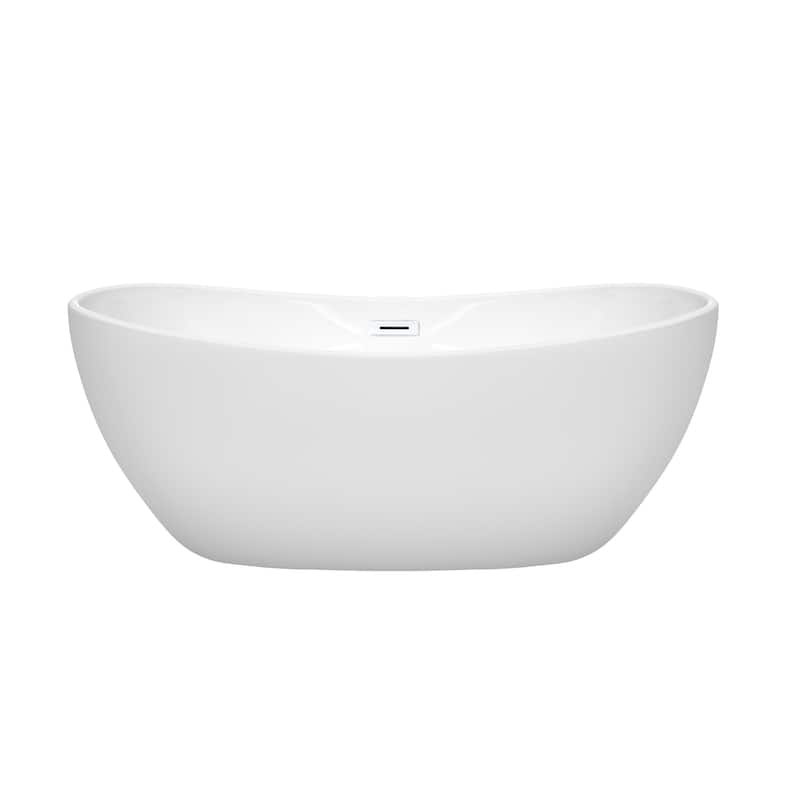 Wyndham Collection Rebecca 60-inch White Freestanding Soaking Bathtub