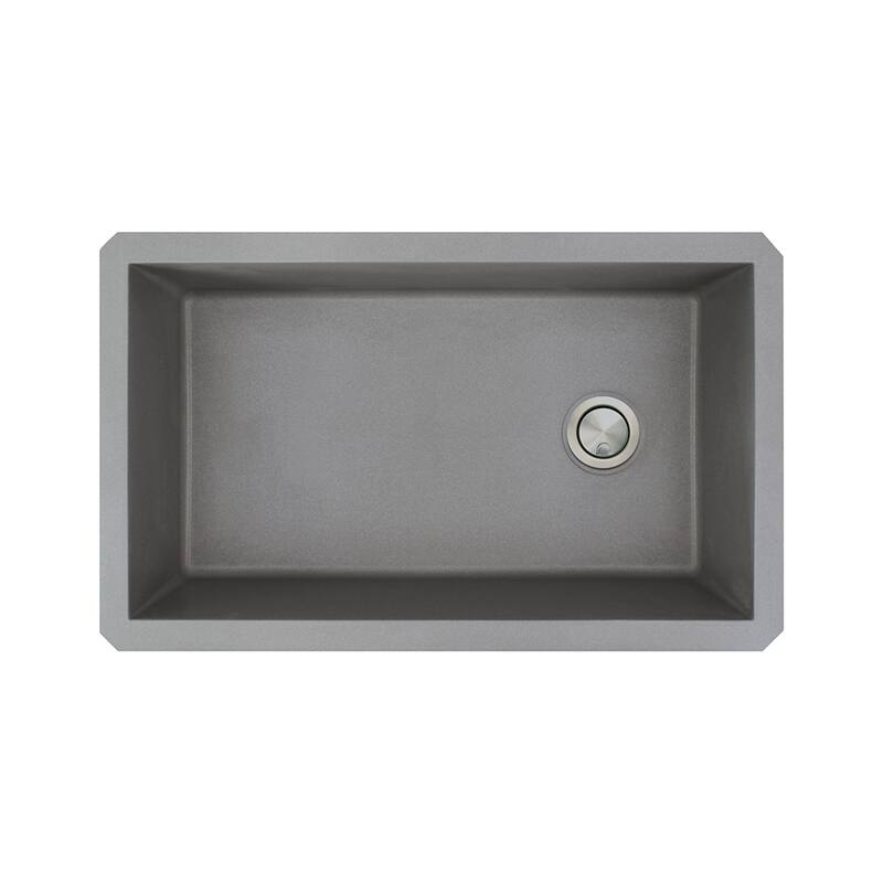 Transolid Radius Granite 31-inch Undermount Kitchen Sink - 19.13" X 31.75" X 9.5" - Grey
