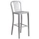 preview thumbnail 19 of 31, 30'' Round Metal Indoor-Outdoor Bar Table Set with 4 Vertical Slat Back Stools - 30"W x 30"D x 41"H