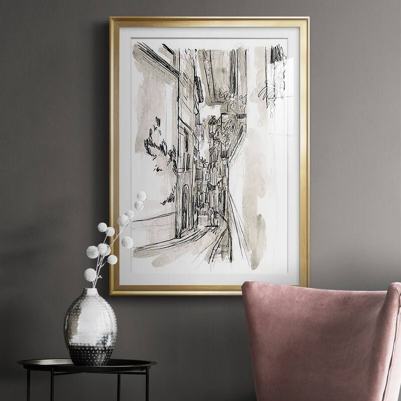Europe Street Sketches I Premium Framed Print - Ready to Hang