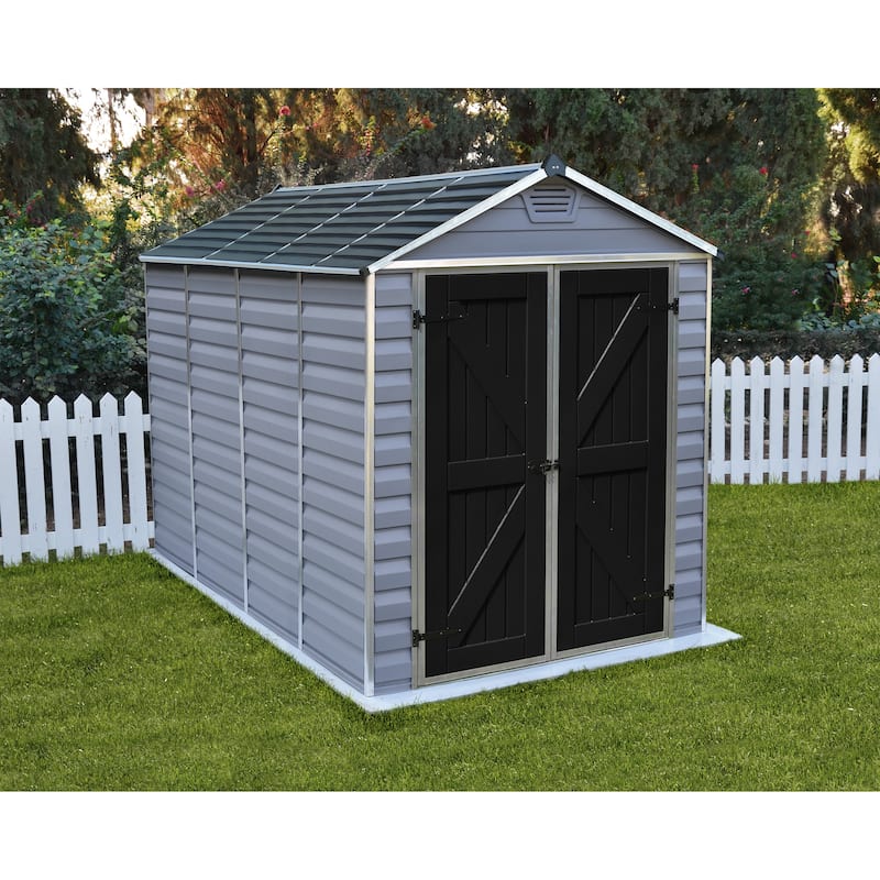 SkyLight D Dark Gray Deco Plastic Garden Outdoor Storage Shed - 6 ft. x 10 ft.