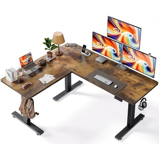 SIAGO 75" L-Shaped Standing Desk Electric Corner Standing Desk Adjustable Office Computer Desks