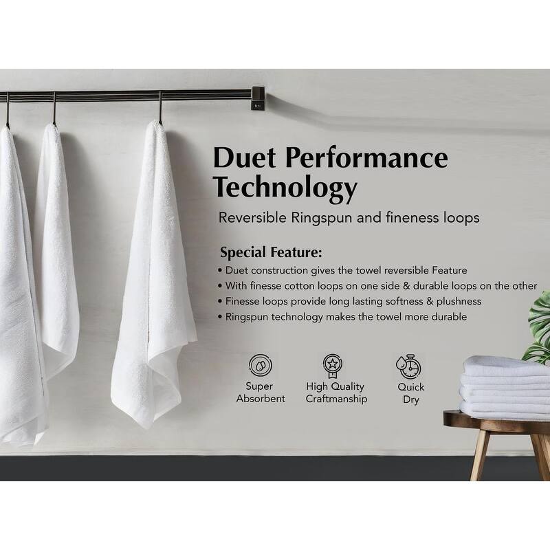A1HC Bath Towel Set, 500 GSM Duet Technology 100% Ring Spun Cotton, Oeko-Tex Green Certified, Ultra Soft, Quick Dry