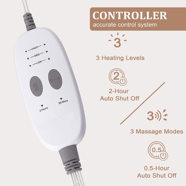 Weighted Heating Pad with 2 Massager, Electric Massaging Heating Pad for  Back Neck Shoulder with Massaging Vibration, 12" x 24" - Bed Bath & Beyond  - 39037246