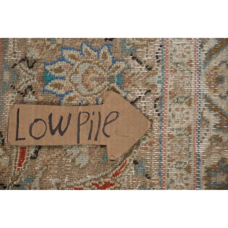 Hand Knotted Oriental 100% Wool Carpet Traditional Floral Beige & Ivories Kashan Area Rug - 12' 8'' X 9' 10''